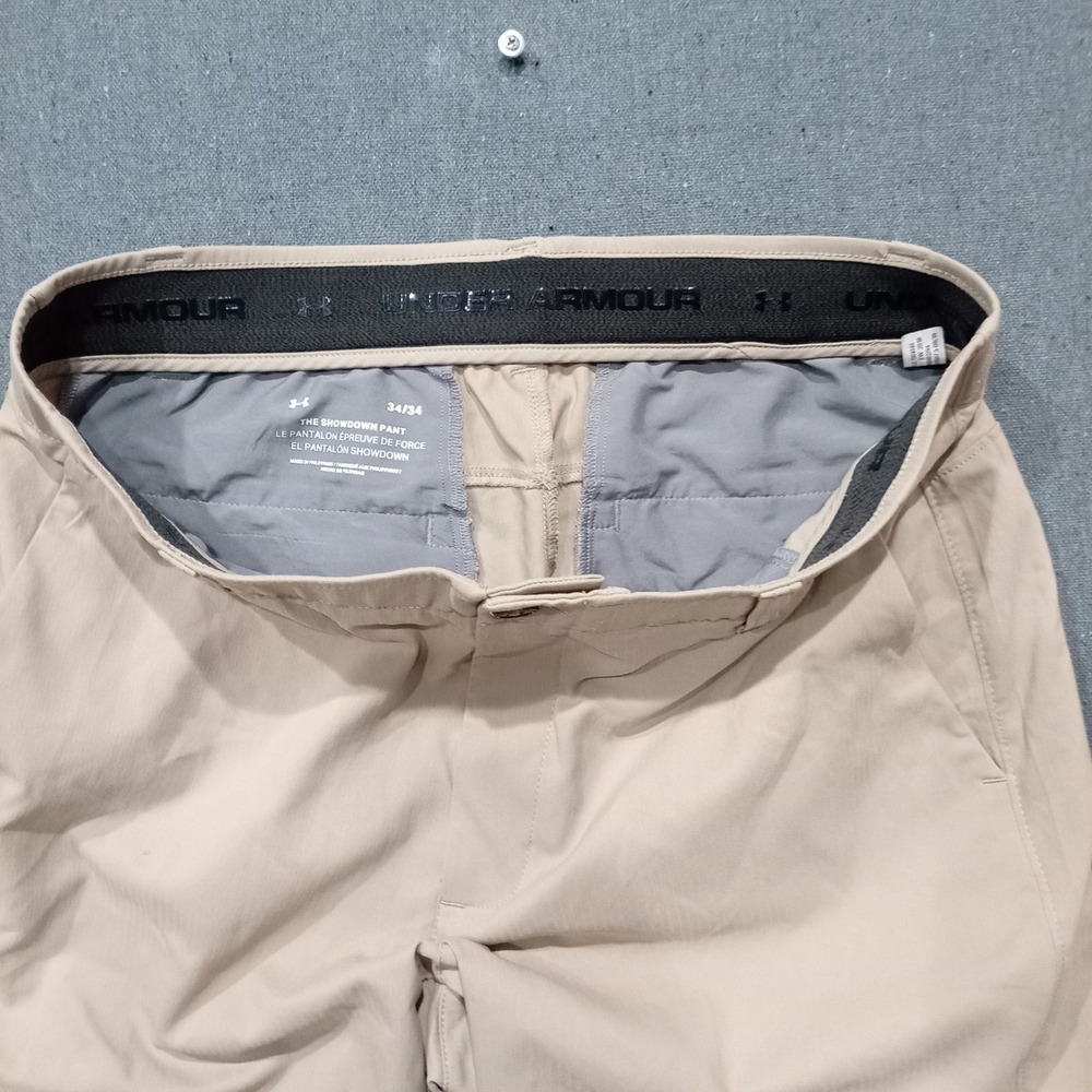 Under Armour Showdown Golf Pants Mens 34x34 Tan Khaki Tapered Leg 1309545 - Picture 4 of 7